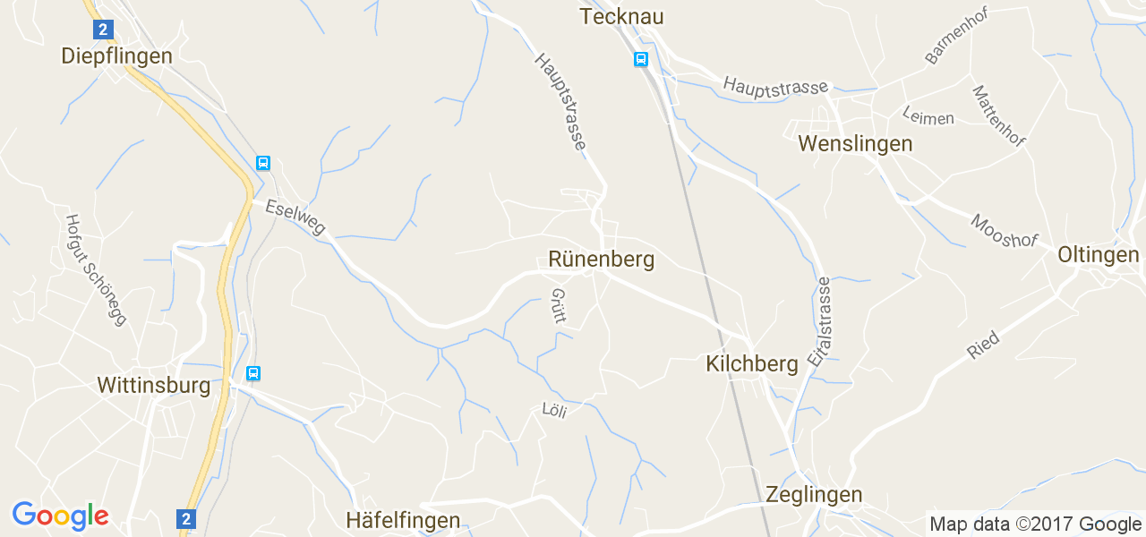 map de la ville de Rünenberg