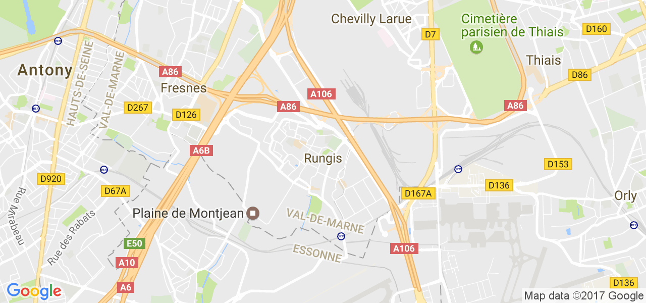 map de la ville de Rungis