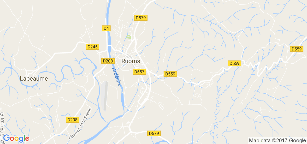 map de la ville de Ruoms