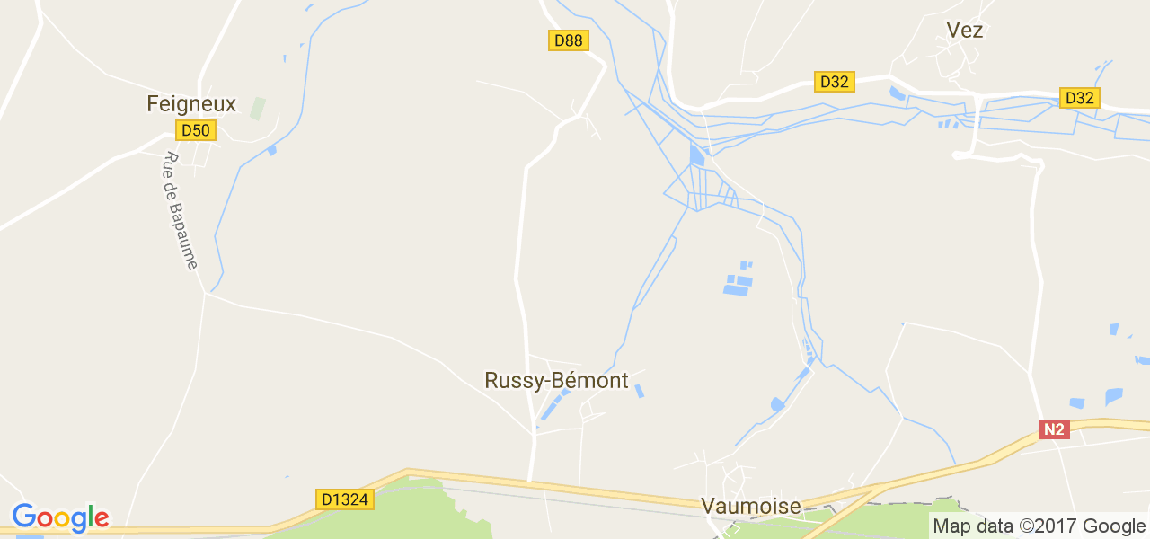 map de la ville de Russy-Bémont