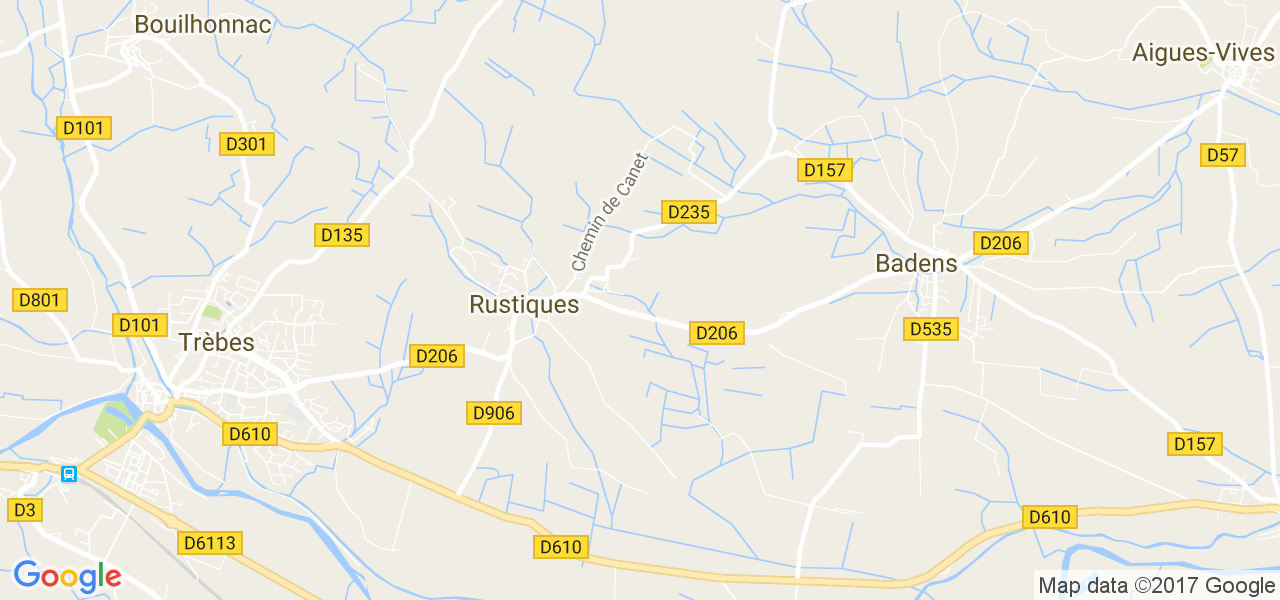 map de la ville de Rustiques