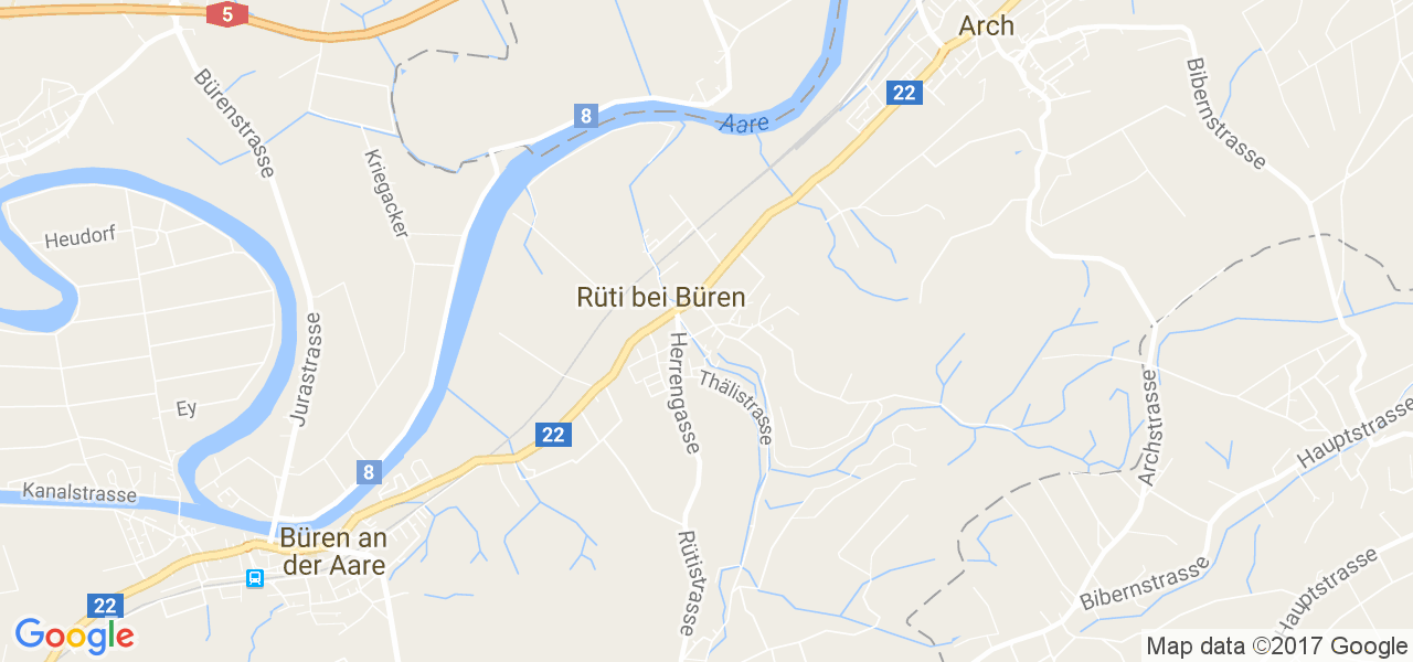 map de la ville de Rüti bei Büren