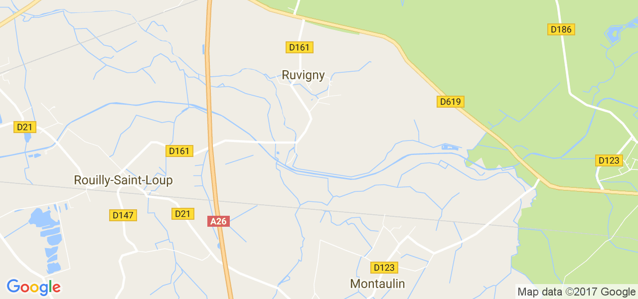 map de la ville de Ruvigny