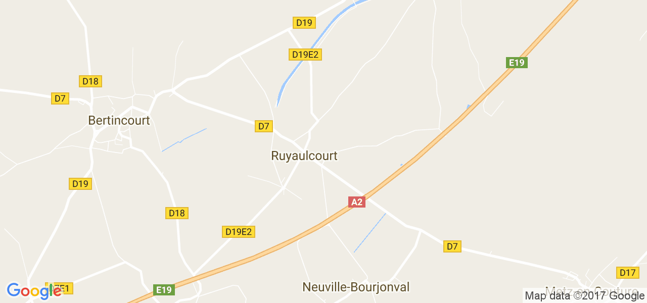 map de la ville de Ruyaulcourt