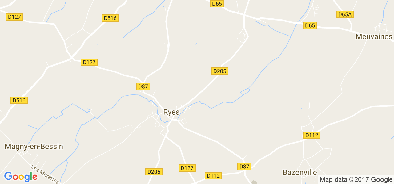 map de la ville de Ryes