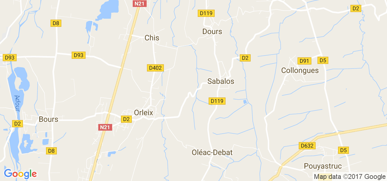 map de la ville de Sabalos