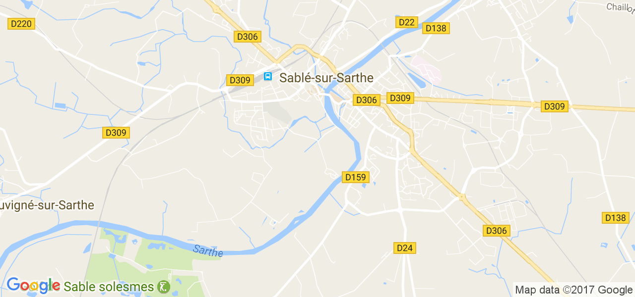 map de la ville de Sablé-sur-Sarthe