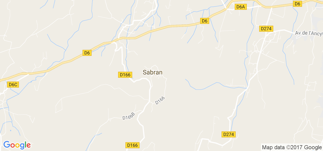 map de la ville de Sabran