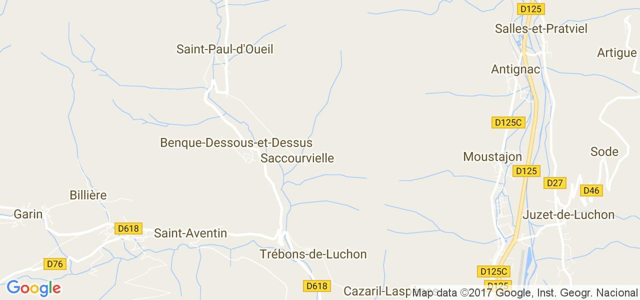 map de la ville de Saccourvielle