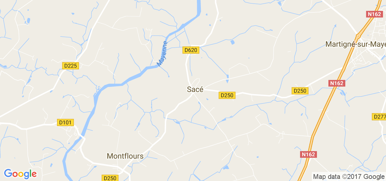 map de la ville de Sacé