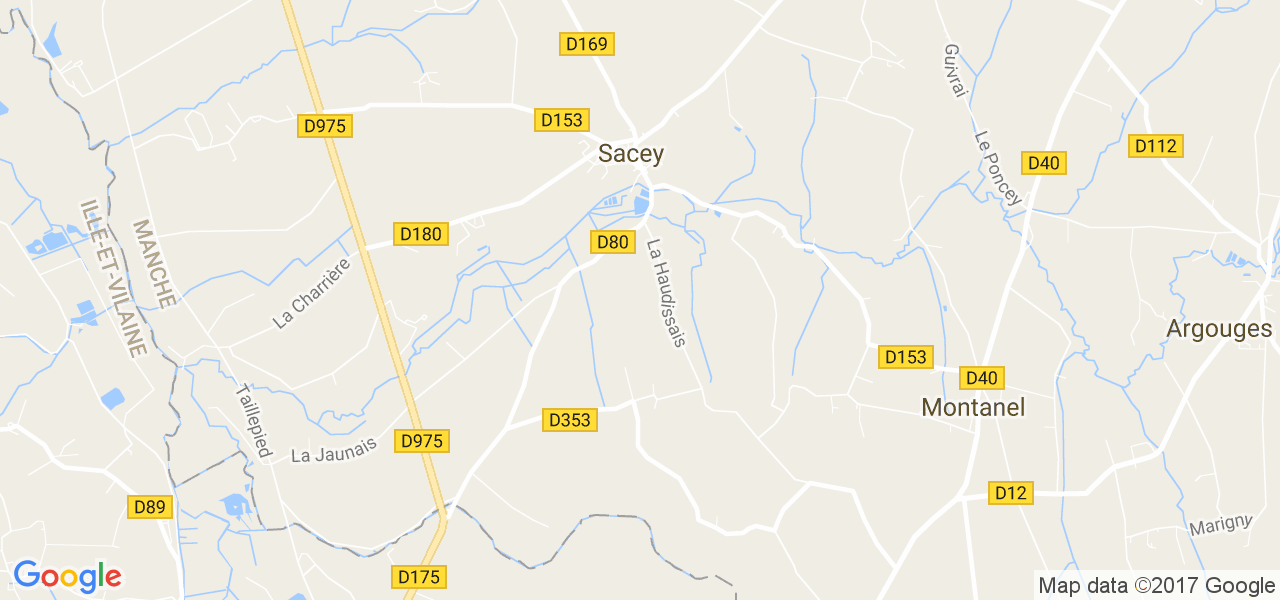 map de la ville de Sacey