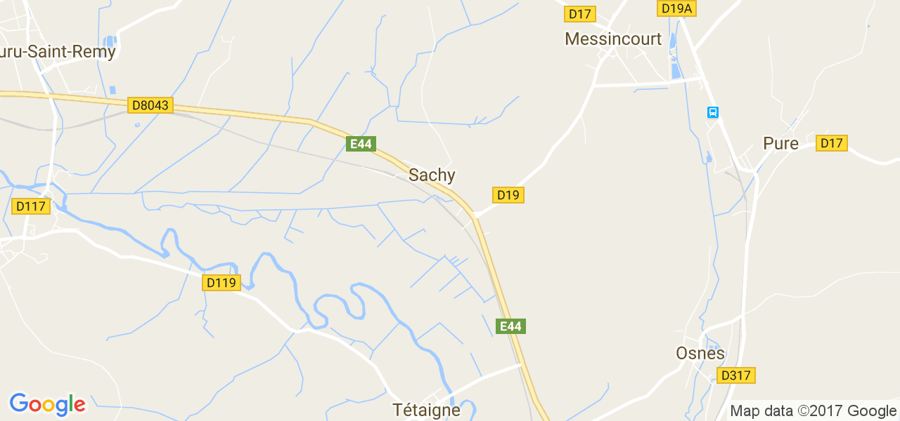 map de la ville de Sachy