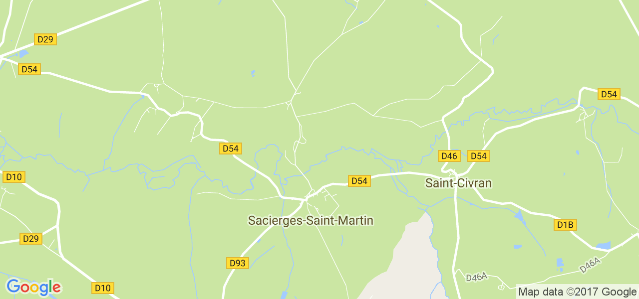 map de la ville de Sacierges-Saint-Martin