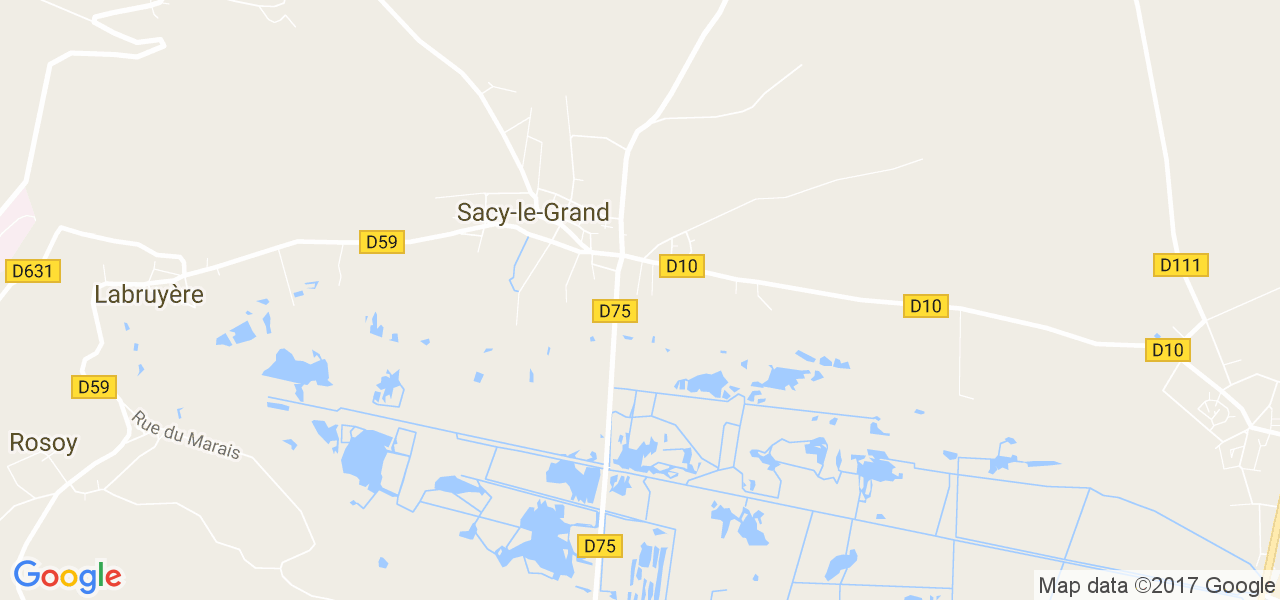 map de la ville de Sacy-le-Grand