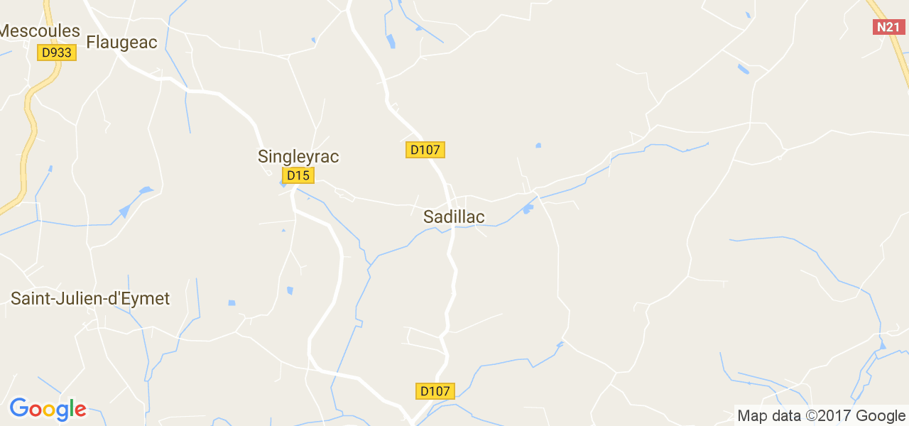 map de la ville de Sadillac