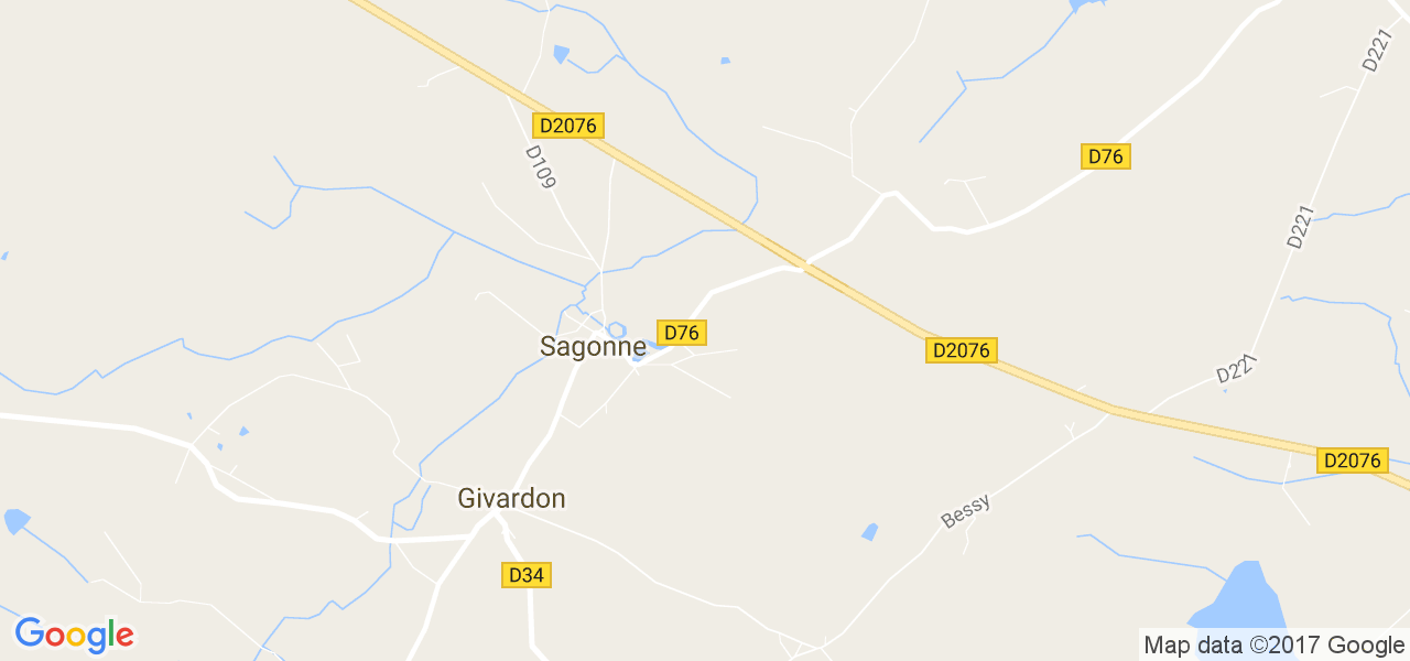 map de la ville de Sagonne