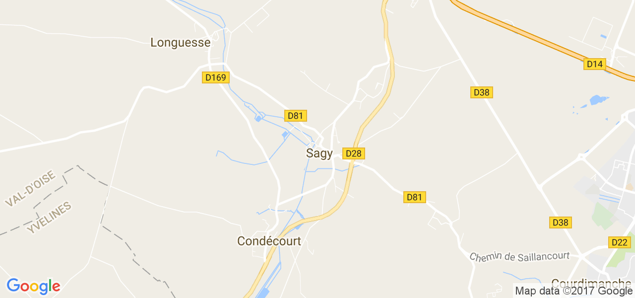 map de la ville de Sagy