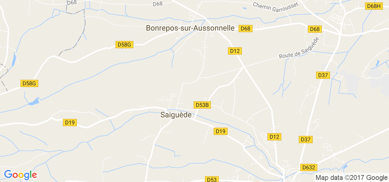 map de la ville de Saiguède