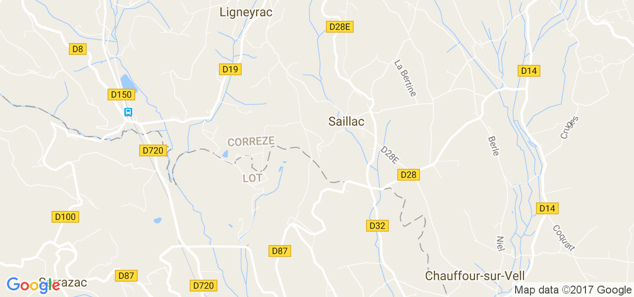 map de la ville de Saillac