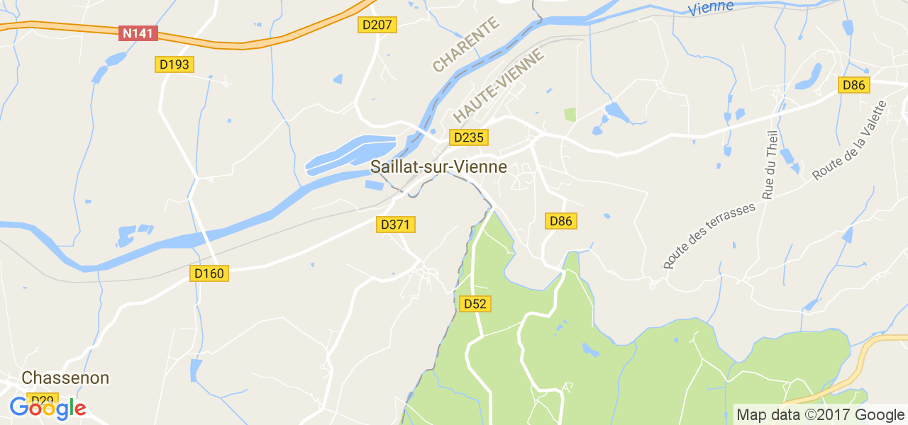 map de la ville de Saillat-sur-Vienne