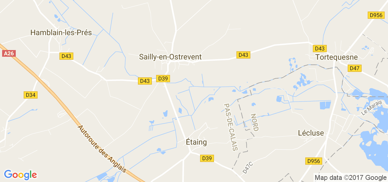 map de la ville de Sailly-en-Ostrevent