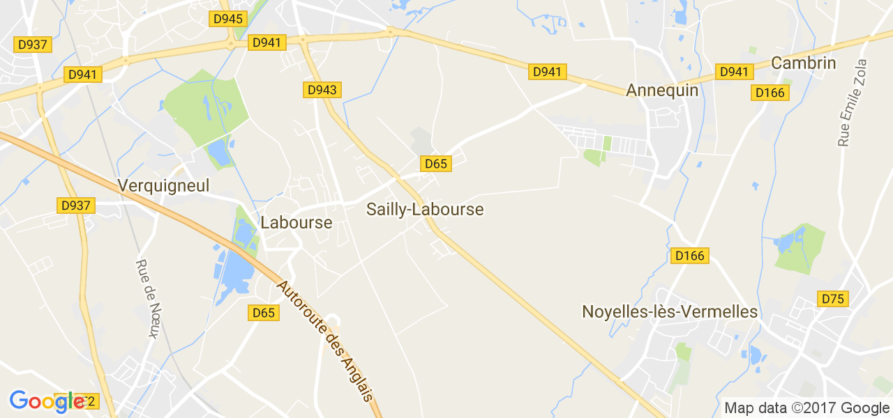 map de la ville de Sailly-Labourse