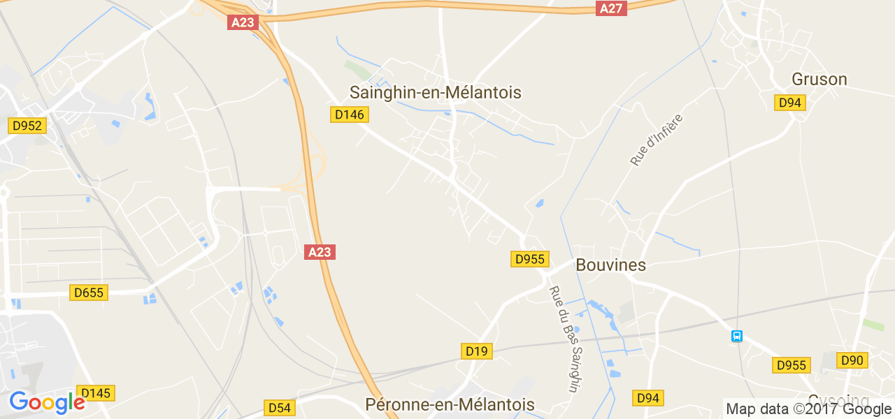 map de la ville de Sainghin-en-Mélantois