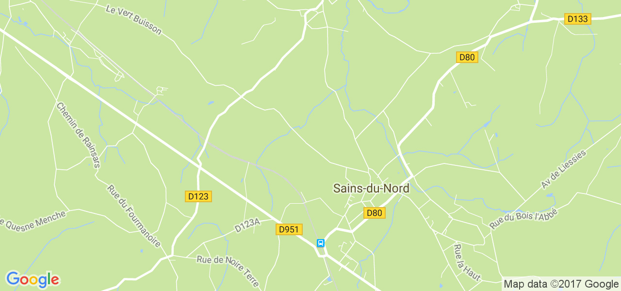 map de la ville de Sains-du-Nord