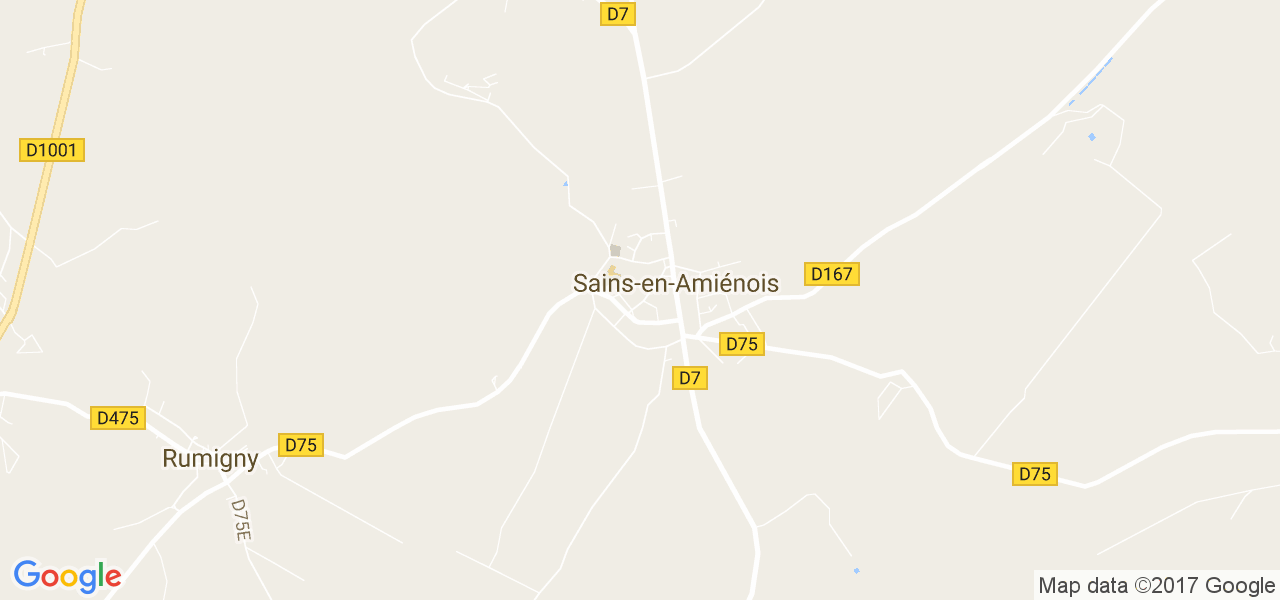 map de la ville de Sains-en-Amiénois