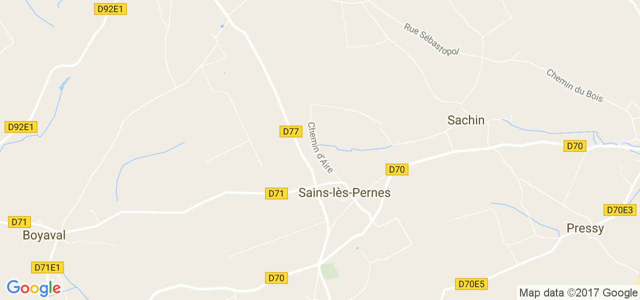 map de la ville de Sains-lès-Pernes