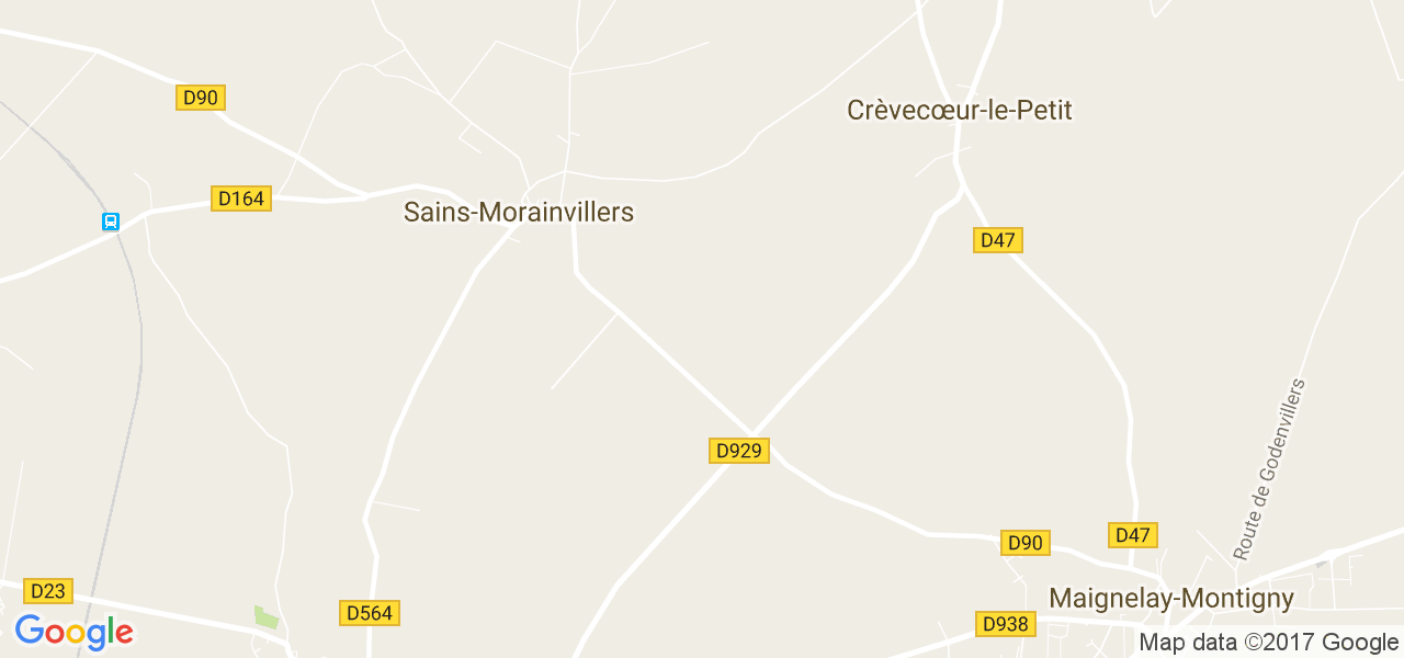 map de la ville de Sains-Morainvillers