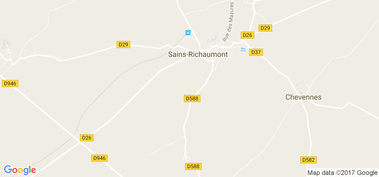 map de la ville de Sains-Richaumont