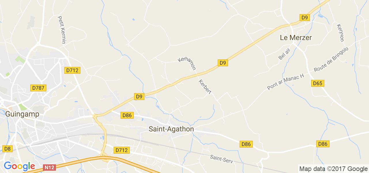 map de la ville de Saint-Agathon