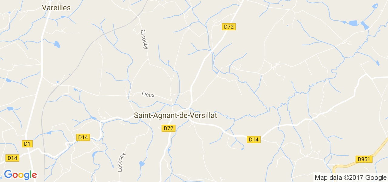 map de la ville de Saint-Agnant-de-Versillat