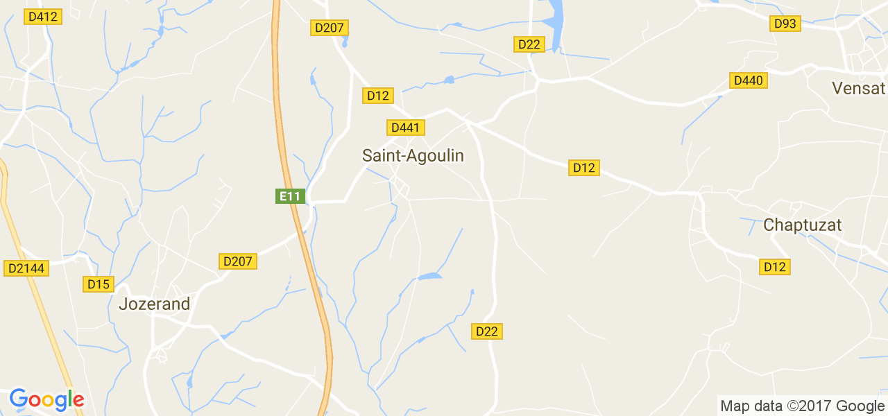 map de la ville de Saint-Agoulin