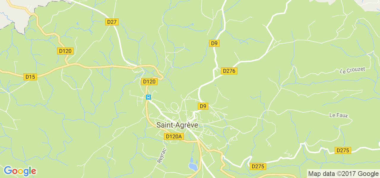 map de la ville de Saint-Agrève