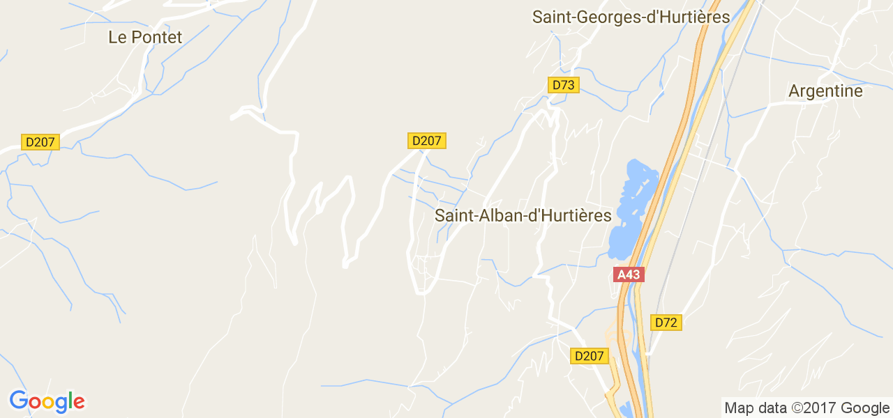 map de la ville de Saint-Alban-des-Hurtières