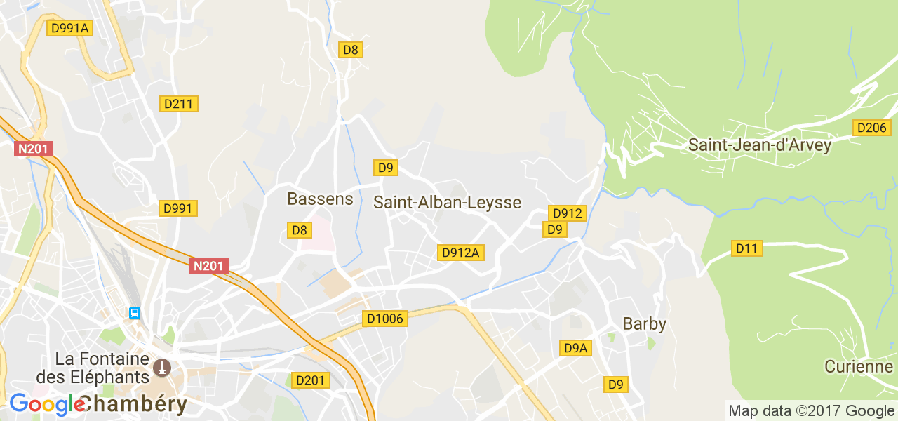 map de la ville de Saint-Alban-Leysse