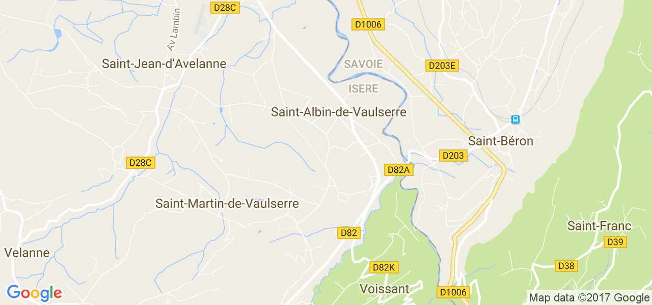 map de la ville de Saint-Albin-de-Vaulserre