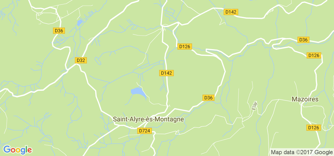 map de la ville de Saint-Alyre-ès-Montagne