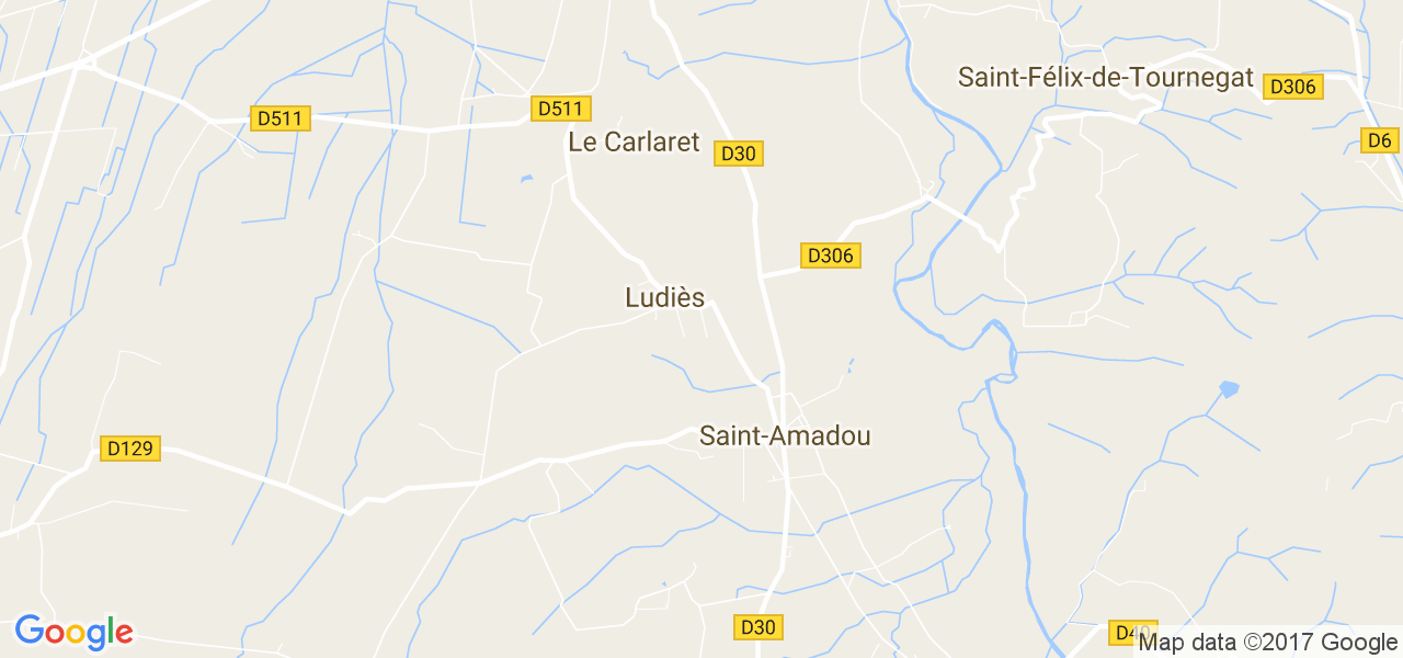 map de la ville de Saint-Amadou