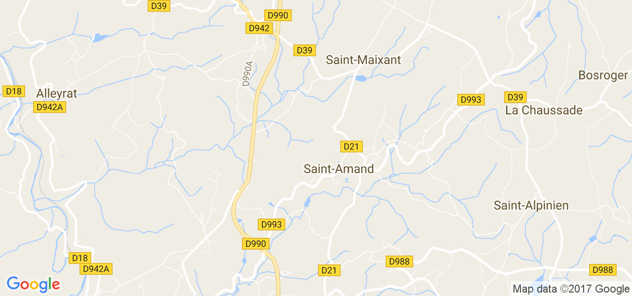 map de la ville de Saint-Amand