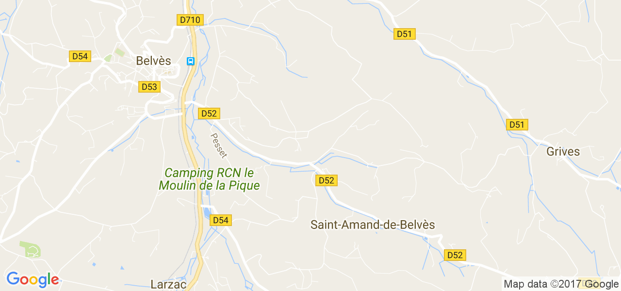 map de la ville de Saint-Amand-de-Belvès