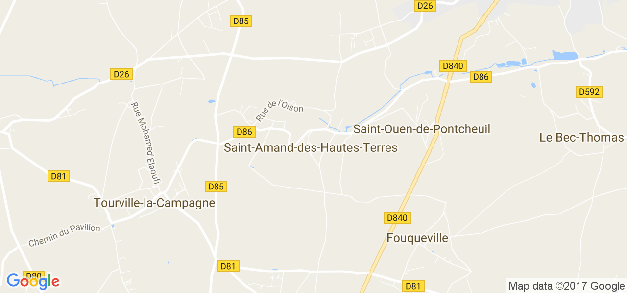 map de la ville de Saint-Amand-des-Hautes-Terres