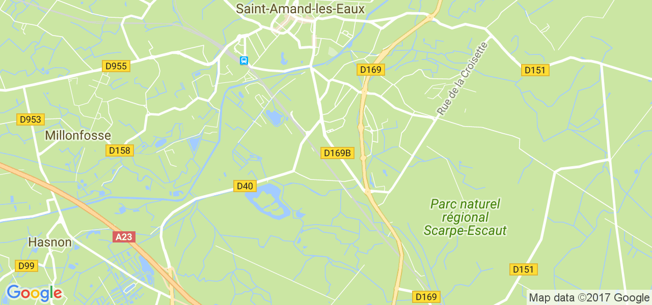 map de la ville de Saint-Amand-les-Eaux