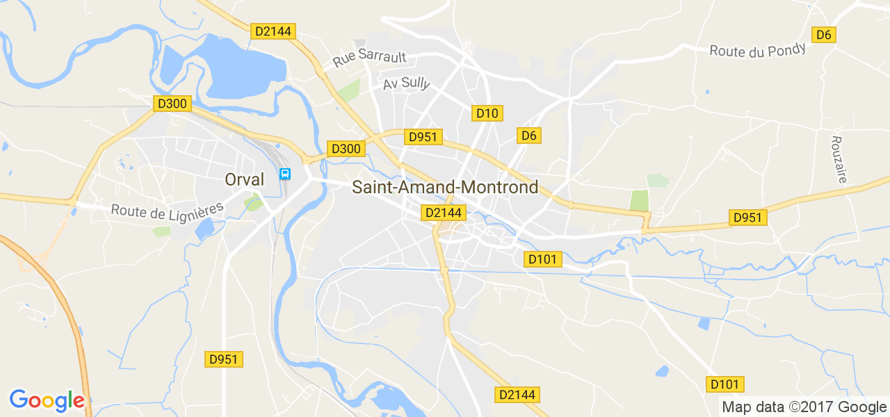 map de la ville de Saint-Amand-Montrond