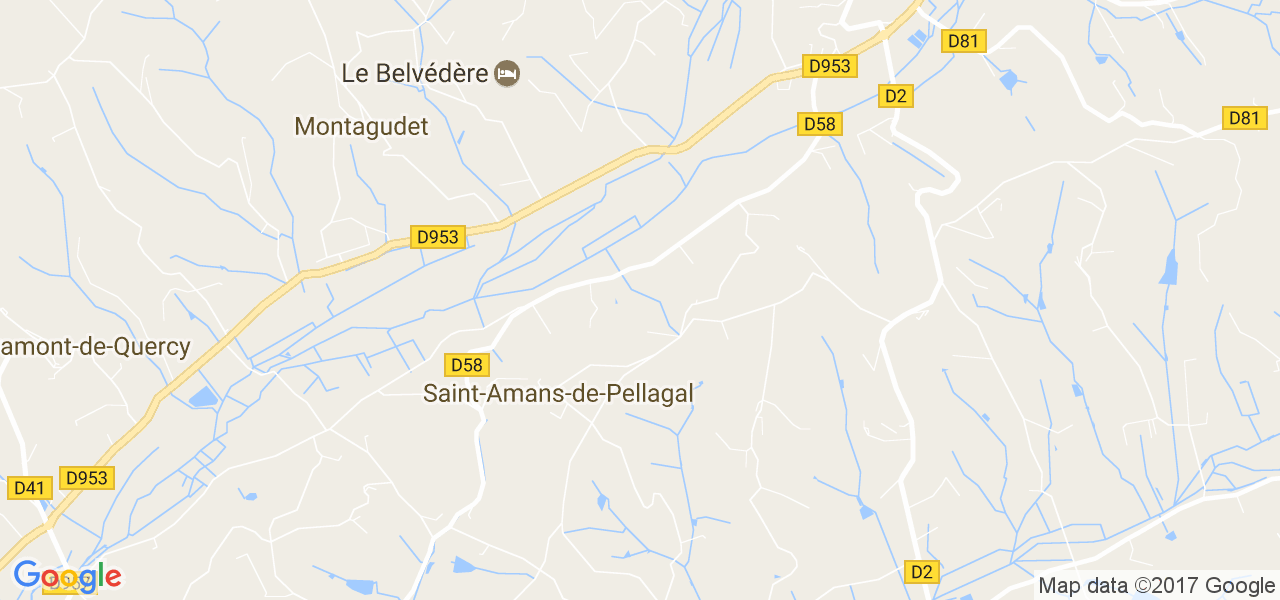 map de la ville de Saint-Amans-de-Pellagal