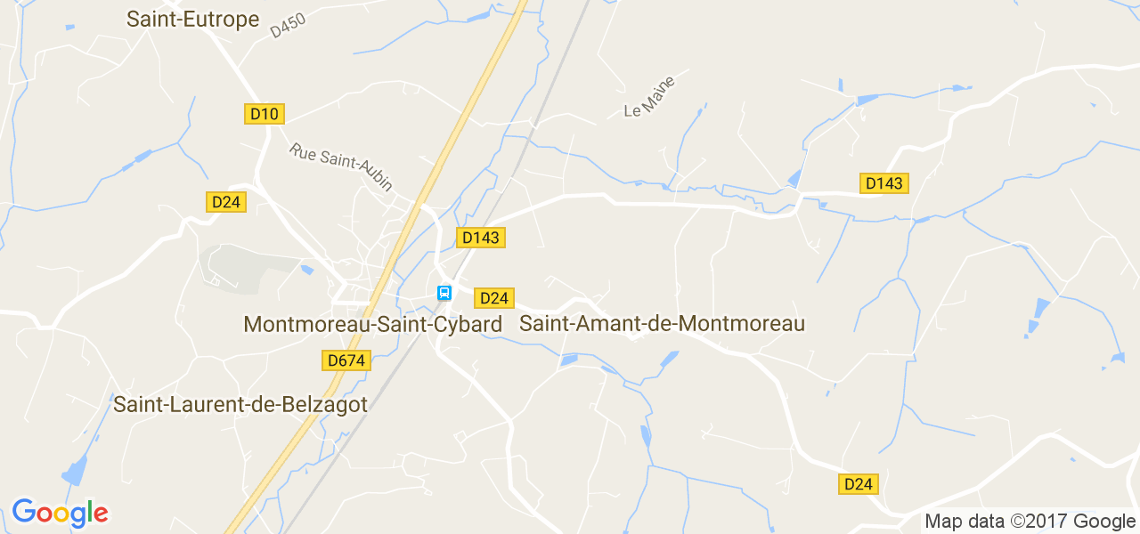 map de la ville de Saint-Amant