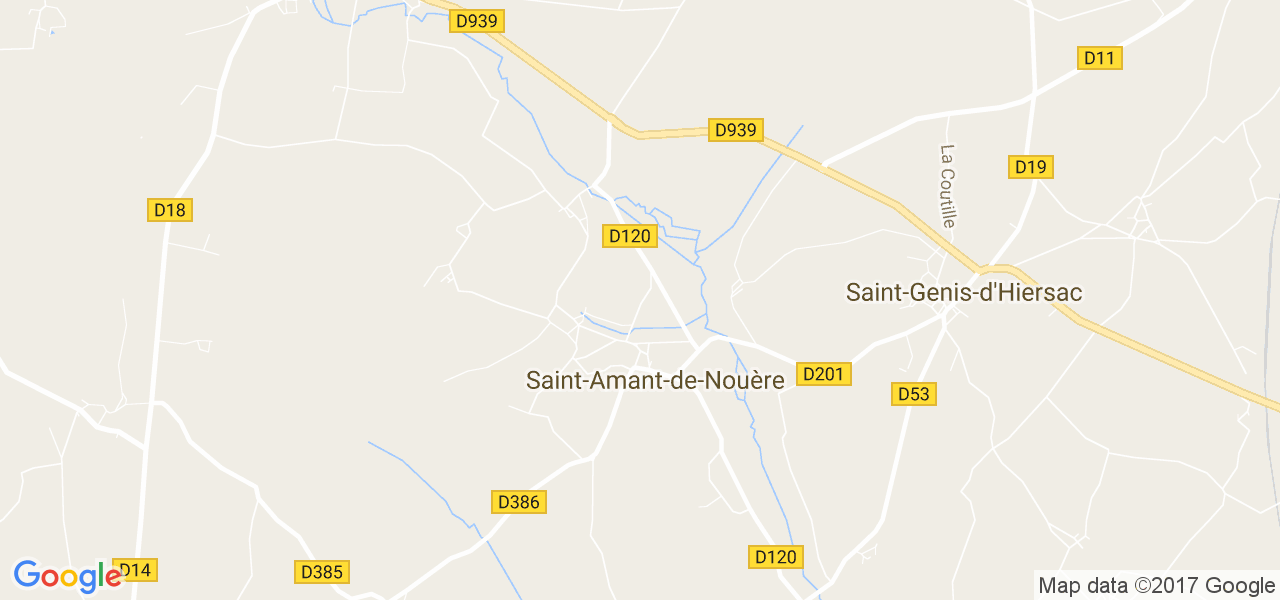 map de la ville de Saint-Amant-de-Nouère