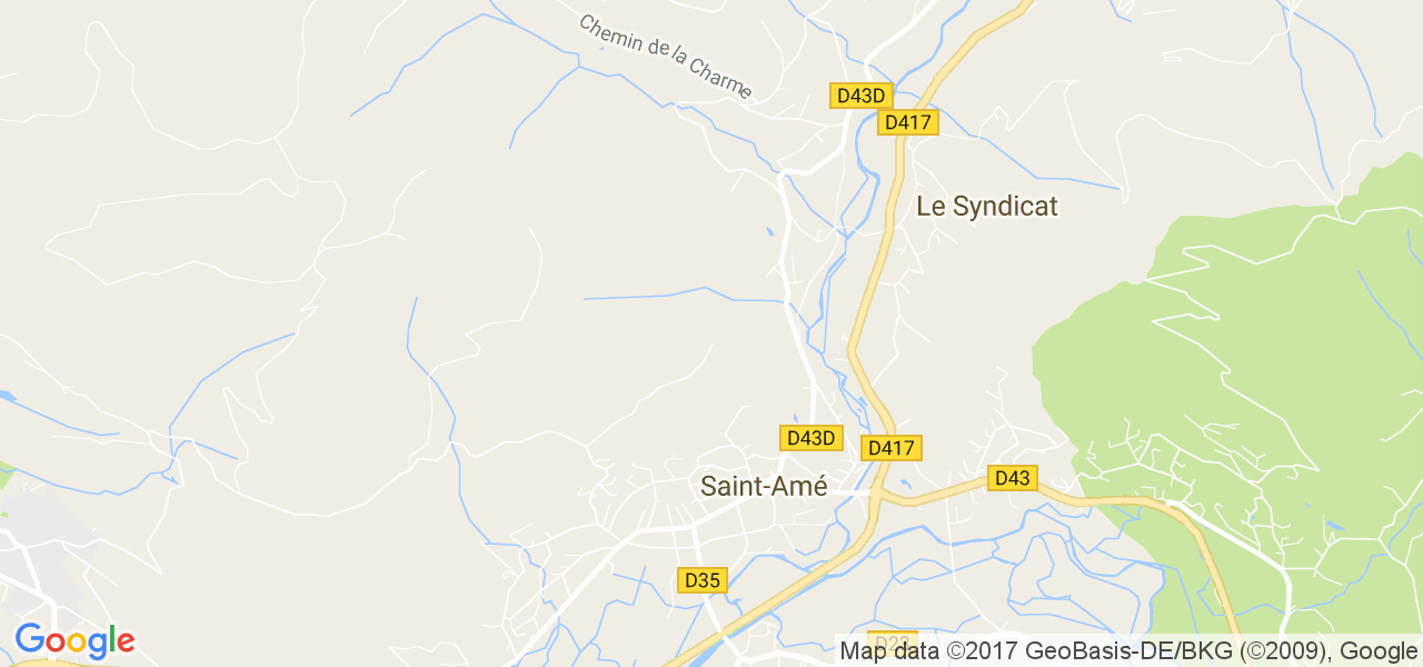map de la ville de Saint-Amé
